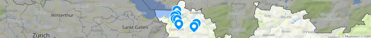 Kartenansicht für Apotheken-Notdienste in der Nähe von Doren (Bregenz, Vorarlberg)